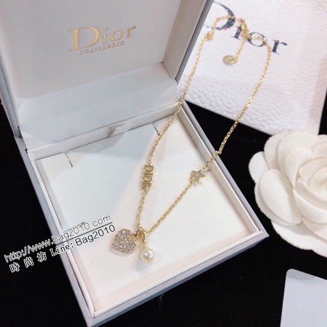 Dior新款飾品 迪奧愛心項鏈 Dior愛心珍珠項鏈  zglv1949